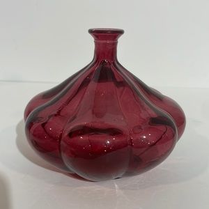 Ikea Vanligen Bud Vase Single Stem Flower Dark Red Glass Aladdin Shape